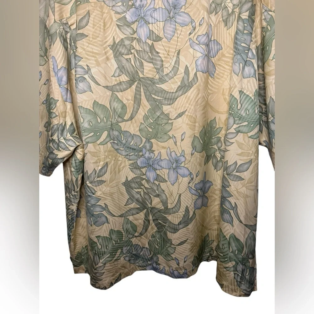 Tommy Bahama Floral Hawaiian Print Silk Camp Shirt Size XXL